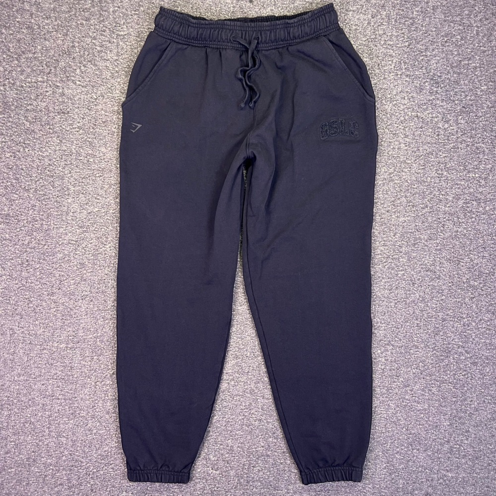 Gymshark GSLC Sweatpants Mens M Black Jogger Activewear Fleece Pockets 29x27